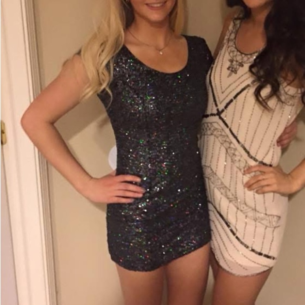 H&M Navy Sequin Mini Dress
